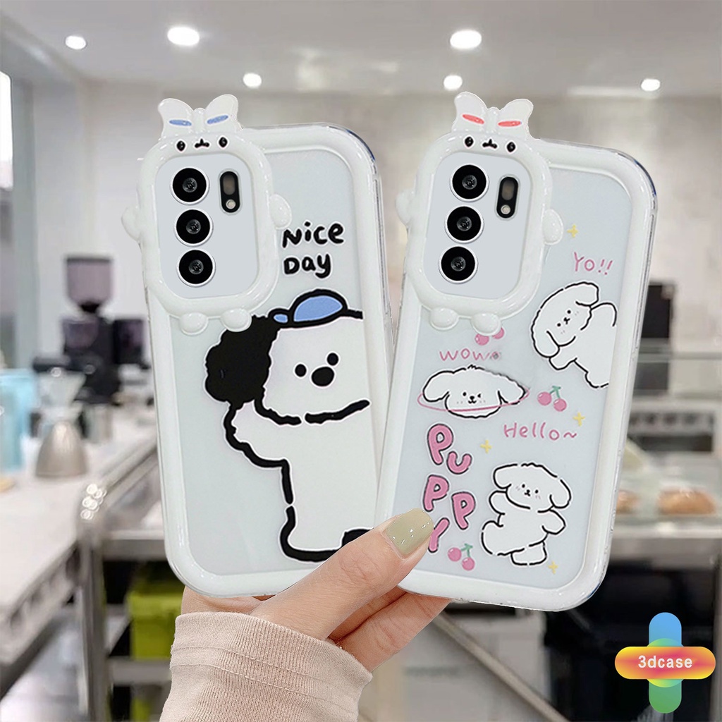 Casing OPPO A96 A76 A16 A15 A57 A54 A5S A3S A95 A56 A55 A7 A5 A9 A31 A53 A33 2020 A12 A1K A16E A16K A54S Reno 5 Lite 5F A74 A15S A52 A11K A92 A35 A11 A93 A32 A72 A94 A53S F19 F17 21 PRO A16S A77 A57S A57E Cute Puppy Monster Couples Case