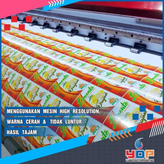 

cetak stiker vinyl/transparan label makanan/minuman meter satuan