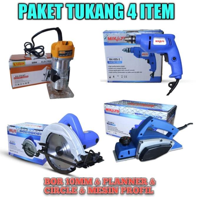 YZ773 PROMO paket tukang 4 item - paket tukang kayu lengkap Mesin Prof