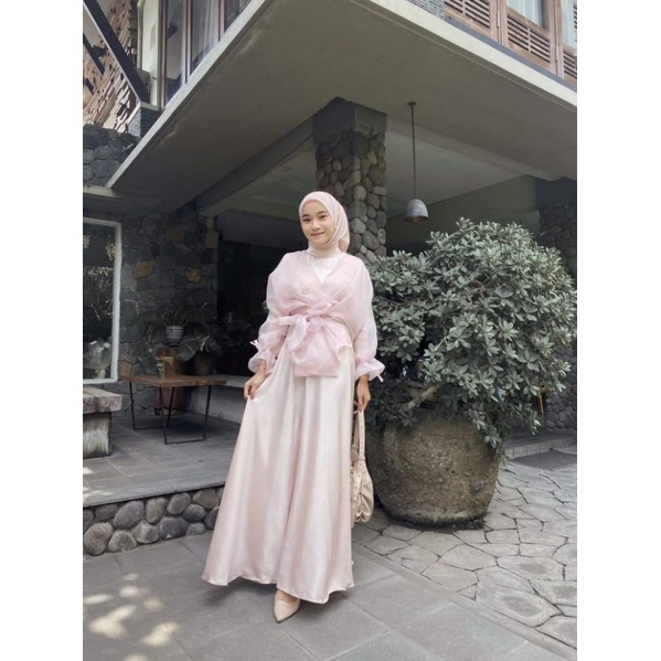 VIERRA OUTER Kondangan Atasan Organza transparan Ootd wanita