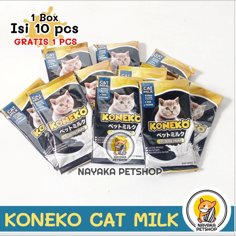 Koneko Cat Milk 1 Dus Box Isi 10 Sachet Susu Anak Kucing Kitten Indukan Hamil Menyusui Adult