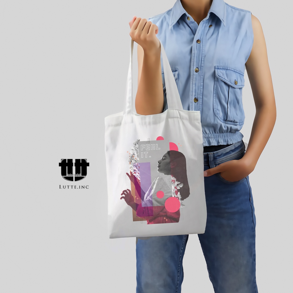 TERBARU Totebag Kanvas Premium Lutte.Inc Tote bag High Quality