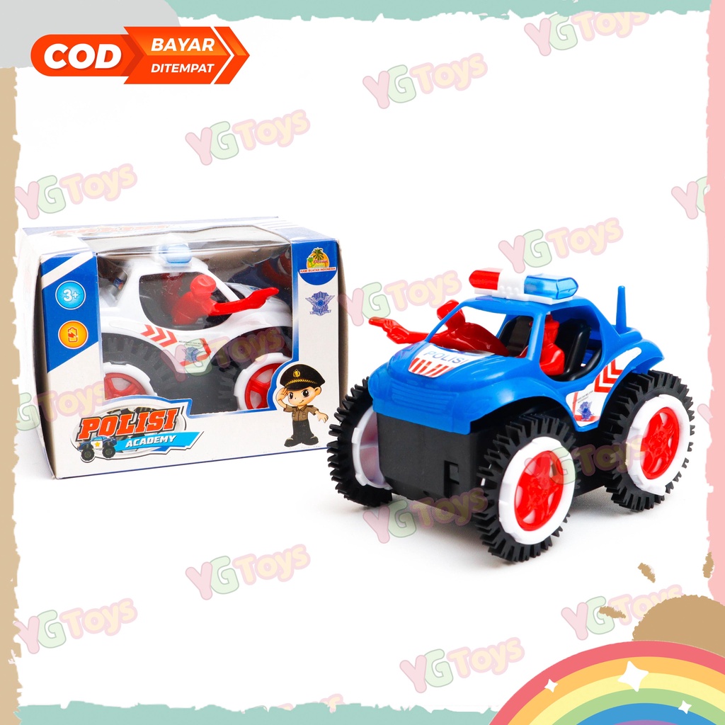 YGtoys Mainan Anak Cowok Mobil Mobilan Jungkir Balik Offroad Tumbling Tiping Car Polisi