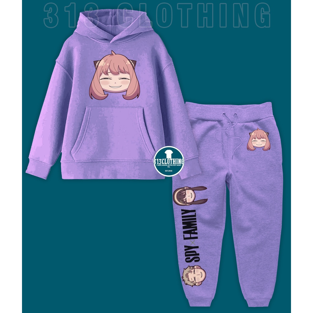 Setelan Anak Spy X Family Anya Forger Hoodie Anak Spy X Family Anya Forger Jogger Set Anak
