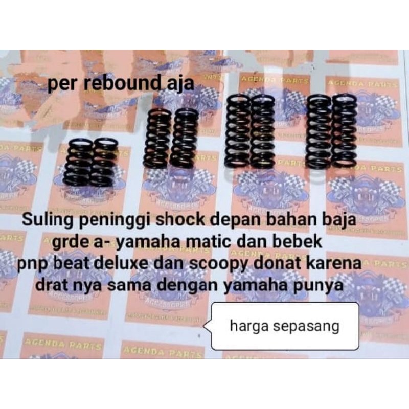 Suling peninggi shock depan bahan grade a Ada Lubang tembus- yamaha matic dan bebek. pnp beat deluxe dan scoopy donat karena drat nya sama dengan yamaha punya