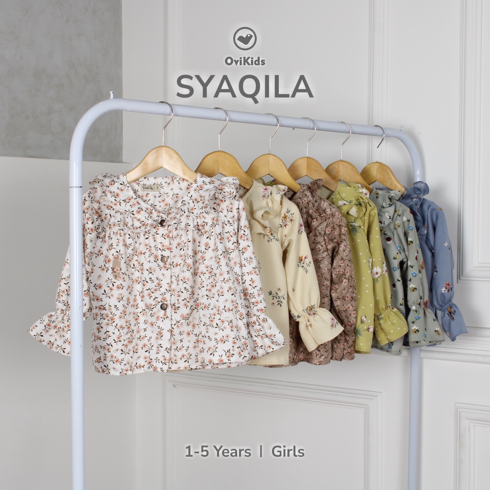 SYAQILA DRESS ANAK REMPEL ANAK FASHION ANAK PEREMPUAN BAJU PANJANG MOTIF 1-3 / 5 TAHUN OVIKIDS