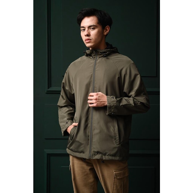 JAKET PREPP STUDIO WINDBREAKER JACKET OLIVE