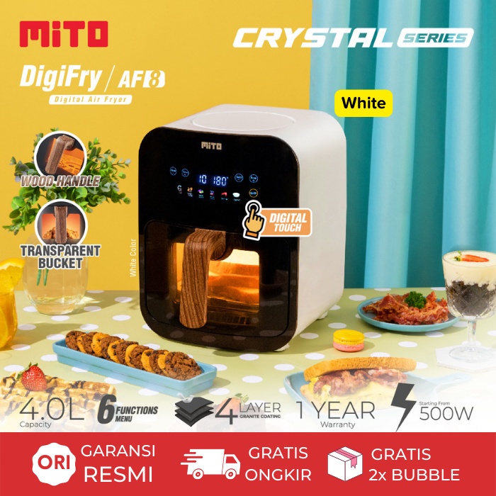 AIR FRYER MITO MITOCHIBA AF 1 / AF 8 AF1 / AF 8 KAPASITAS BER 4 LT DIGIFRY LOW WATT ORIGINAL GARANSI RESMI AIRFRYER AF1