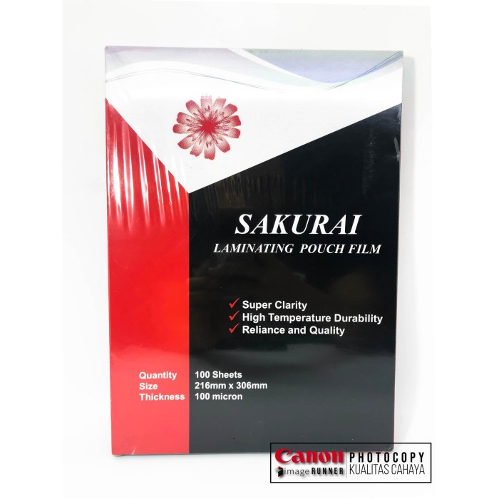 

Limited Plastik Laminating Sakurai A4 216Mmx303Mm 100 Micron