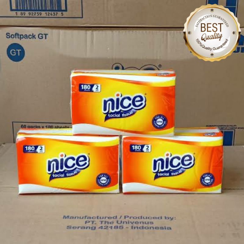 Tisu'Nice-180Sheet'60-Sheet'250-Sheet/TisuWajah/Tisu'Nice-2Ply/Murah