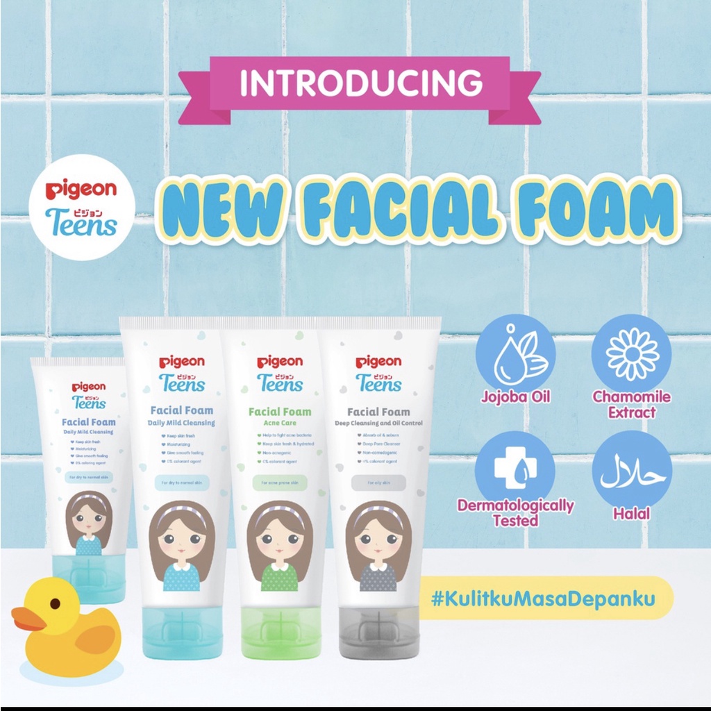 Pigeon Teens Facial Foam for All Skin / Sabun Muka / Pembersih Wajah / Acne / Daily Mild Normal / Oil