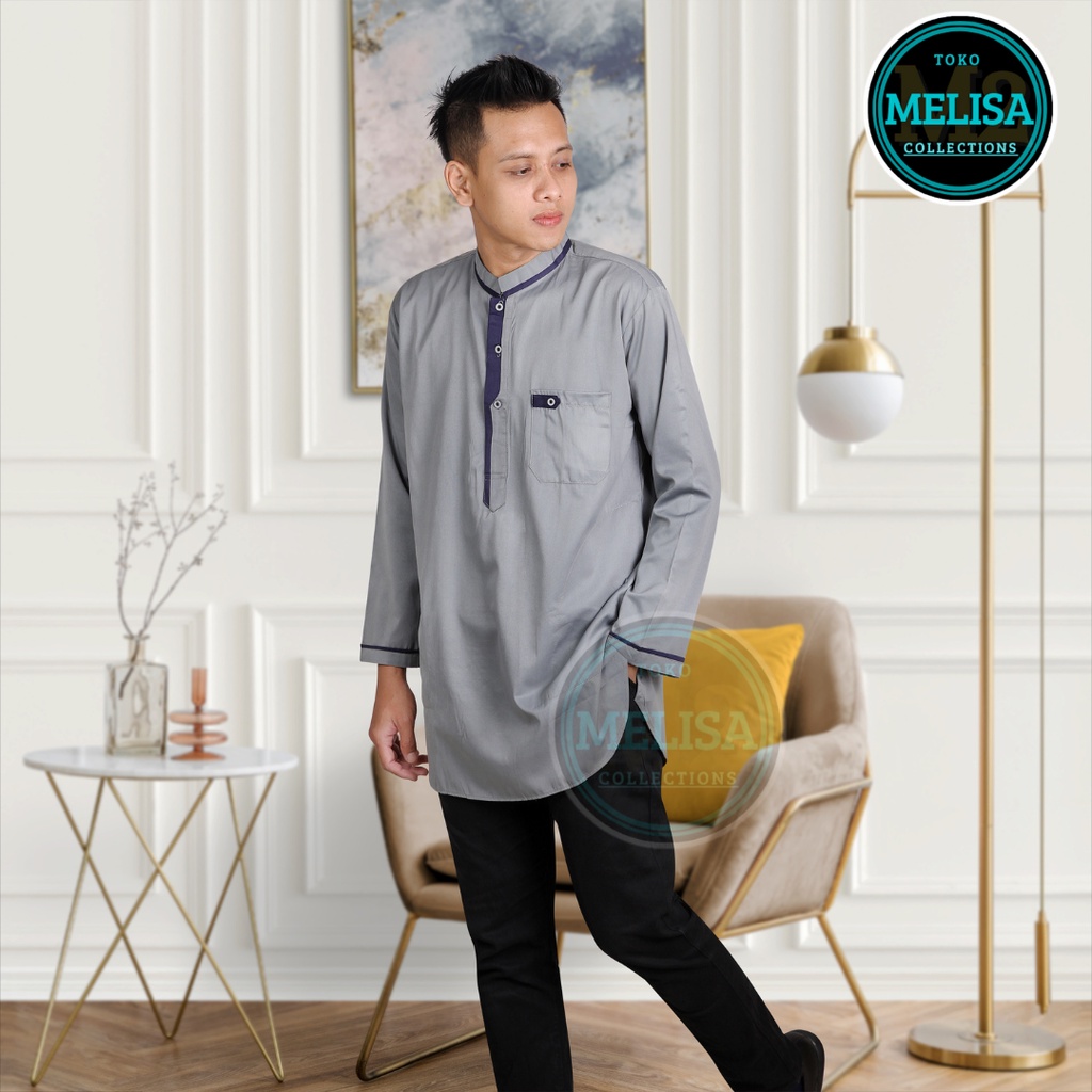 Baju Koko Kurta Lengan Panjang Baju Koko Fashion Muslim Pria Dewasa Terbaru Bahan Katun Tesla Premium / Baju Koko Pakaian Muslim Pria