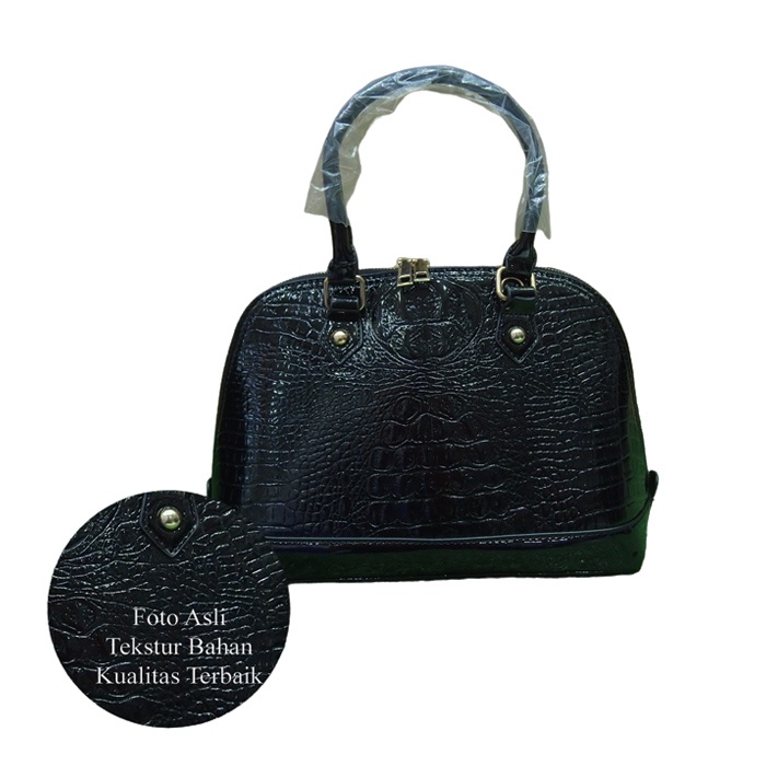 Auroraworld Tas pesta mewah motif kulit buaya warna merah tas korea tas fashion tas wanita