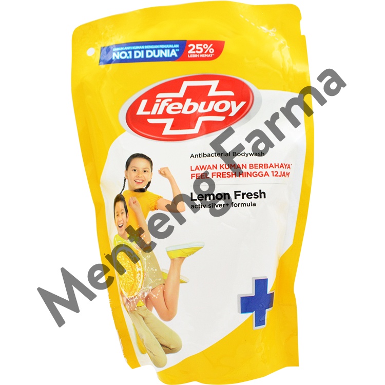 Lifebuoy Sabun Mandi Cair Refill Lemon Fresh 400 ML - Sabun Antibakteri ActivSilver dan Lemon