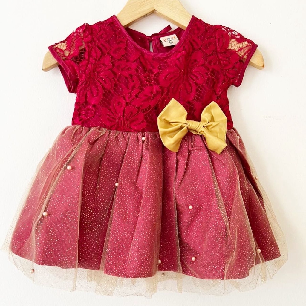 Dress Pesta Kondangan Ulang Tahun Mewah Lucu Bayi Anak Perempuan Cewek Terlaris Kode P Babeebabyshop