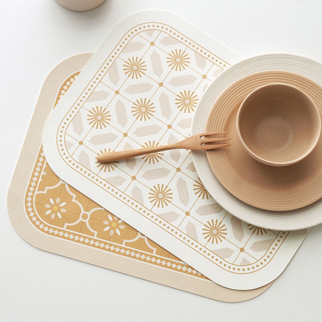 Tatakan Piring Placemat Waterproof Bahan PVC TEBAL Scandinavian Design