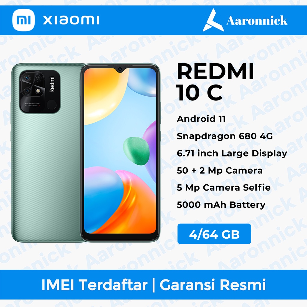 Xiaomi Redmi 10c 4/64 GB Garansi Resmi
