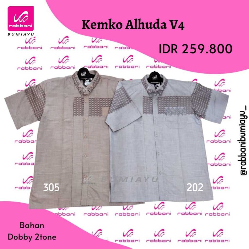 KEMKO ALHUDA V4 RABBANI - KEMEJA KOKO PENDEK RABBANI TERBARU ALHUDA V4