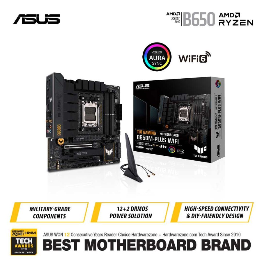 ASUS TUF GAMING B650M-PLUS WIFI AMD B650 Micro-ATX Motherboard
