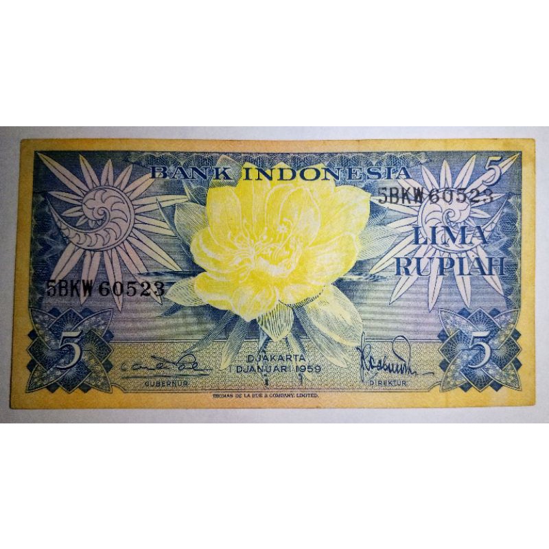 Uang kertas 5 rupiah tahun 1959