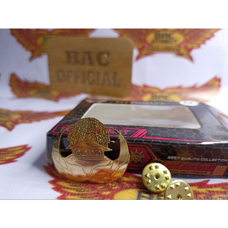 Pin KorPri warna Emas Kuningan