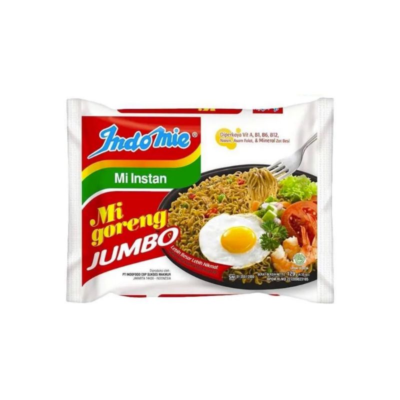 

Indomie Goreng Jumbo 129gr Mie Instan Goreng Jumbo