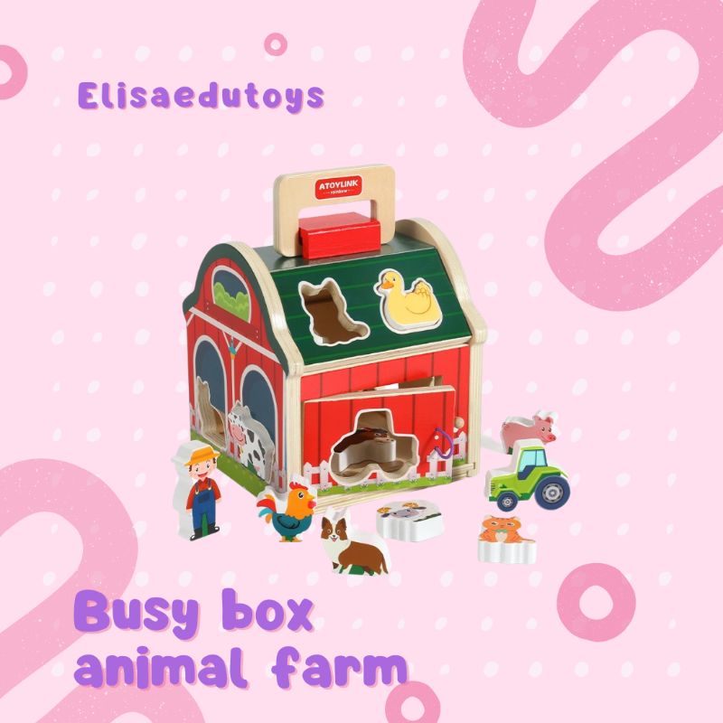 busy box farm animals sorting shape