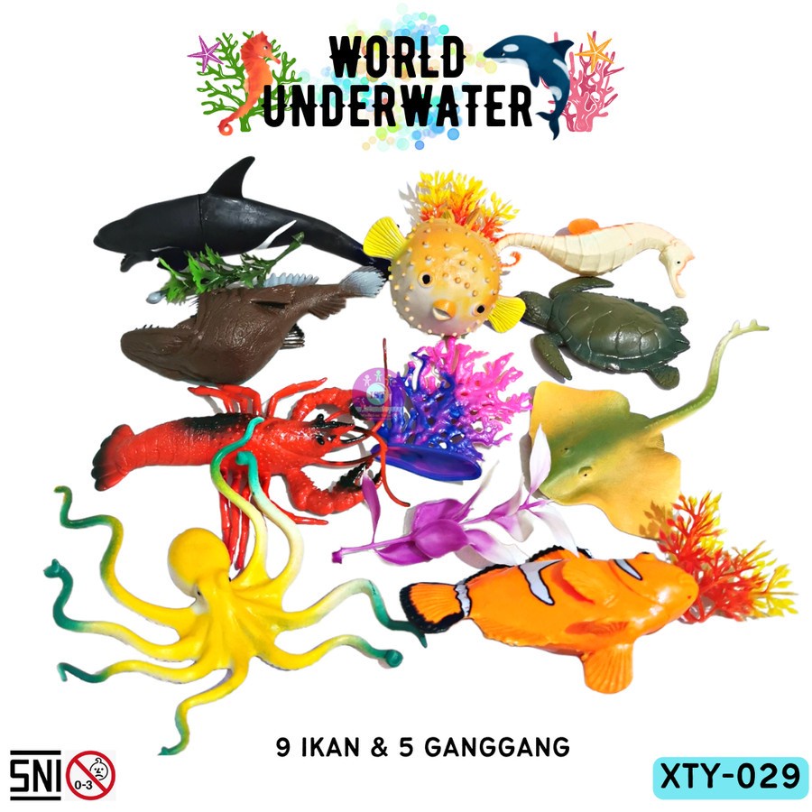 BISA COD - Mainan Anak Binatang Laut Karet Underwater World XTY-029 // MAINAN EDUKASI ANAK //MAINAN MANDI ANAK //MAINAN MURAH