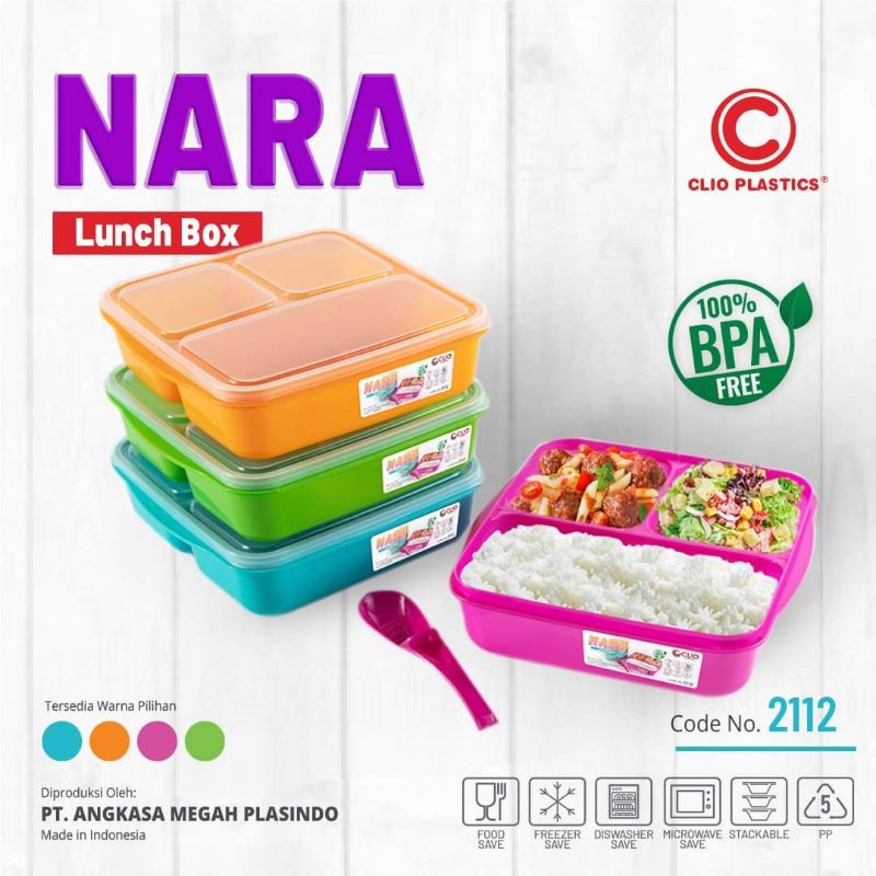 Lunch Box / Tempat Makan Anak / Kotak Makan / Wadah Bekal / Souvenir Ultah Clio Nara