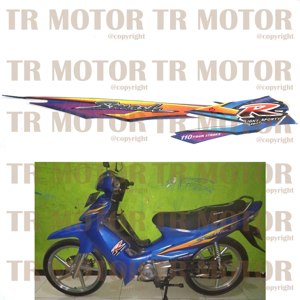 Stiker Motor Smash 110 2003 Sticker Striping Lis Full Set Motor