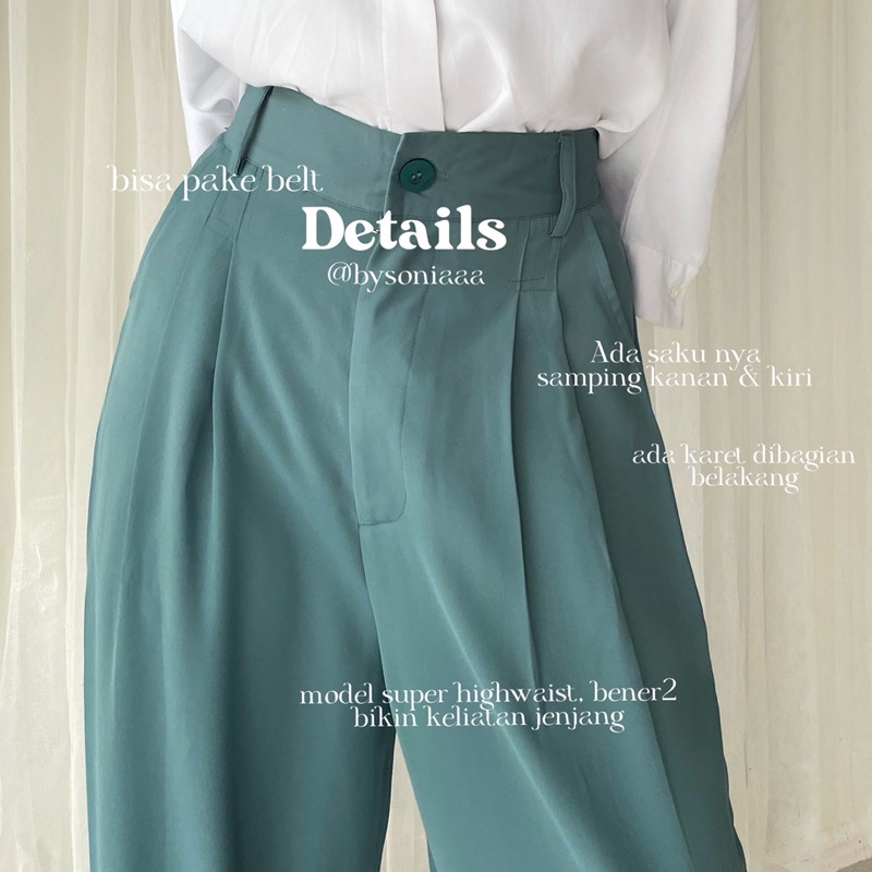 Loose Pants Rosalie | Celana Kulot Trousers Wanita - Anti Kusut