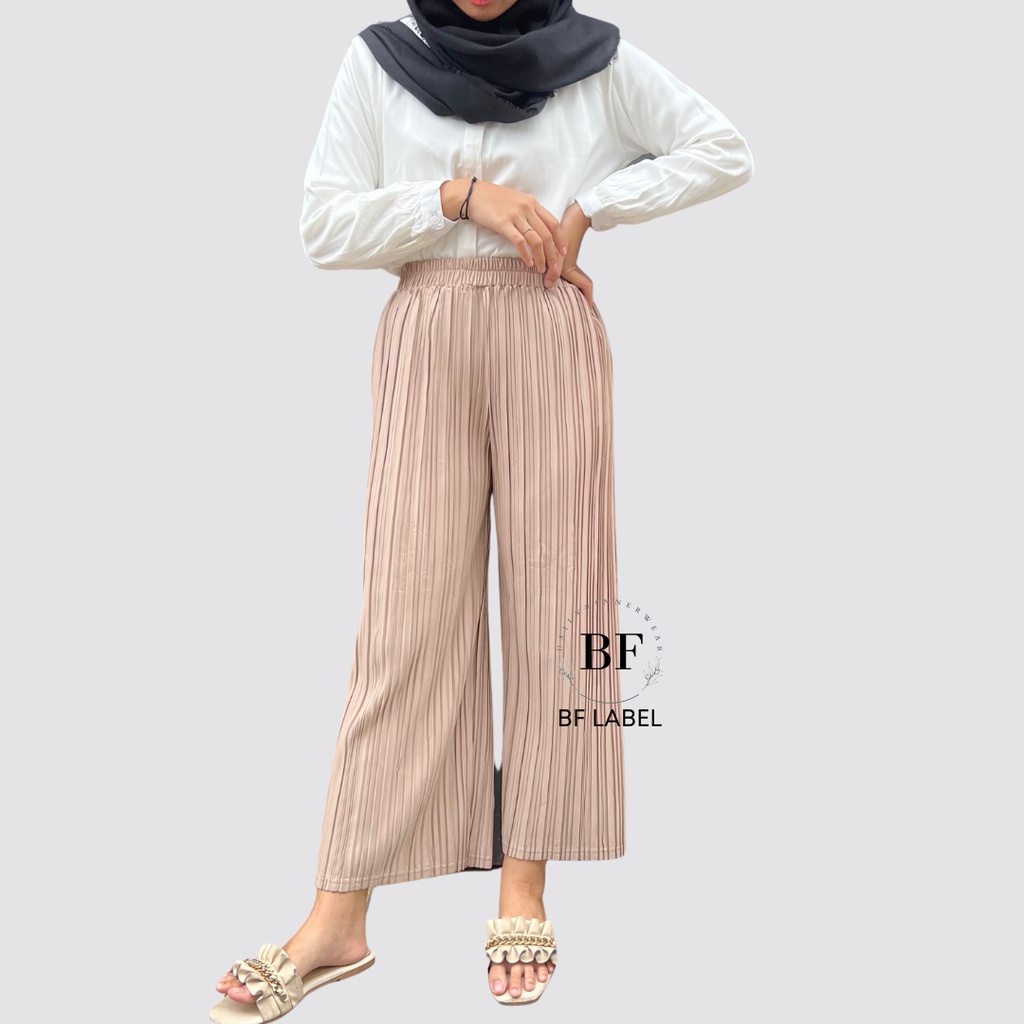 BF Label - Midi Pleated Cullote [CENTI] | Best Seller Celana Kulot Plisket Centi