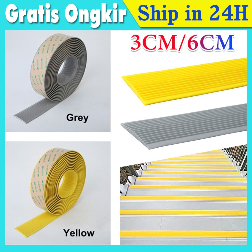 Lis tangga Pengaman Anti Slip tangga + Doubletape Step Nosing karet