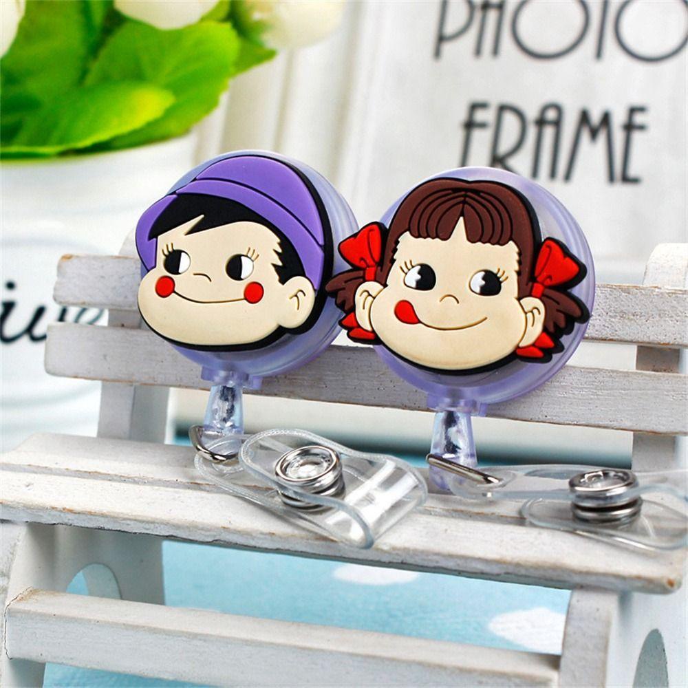 [Elegan] Retractable Badge Reel Anime Kartun Doraemon Perawat Dokter Kartu Pemegang Kartu Nama