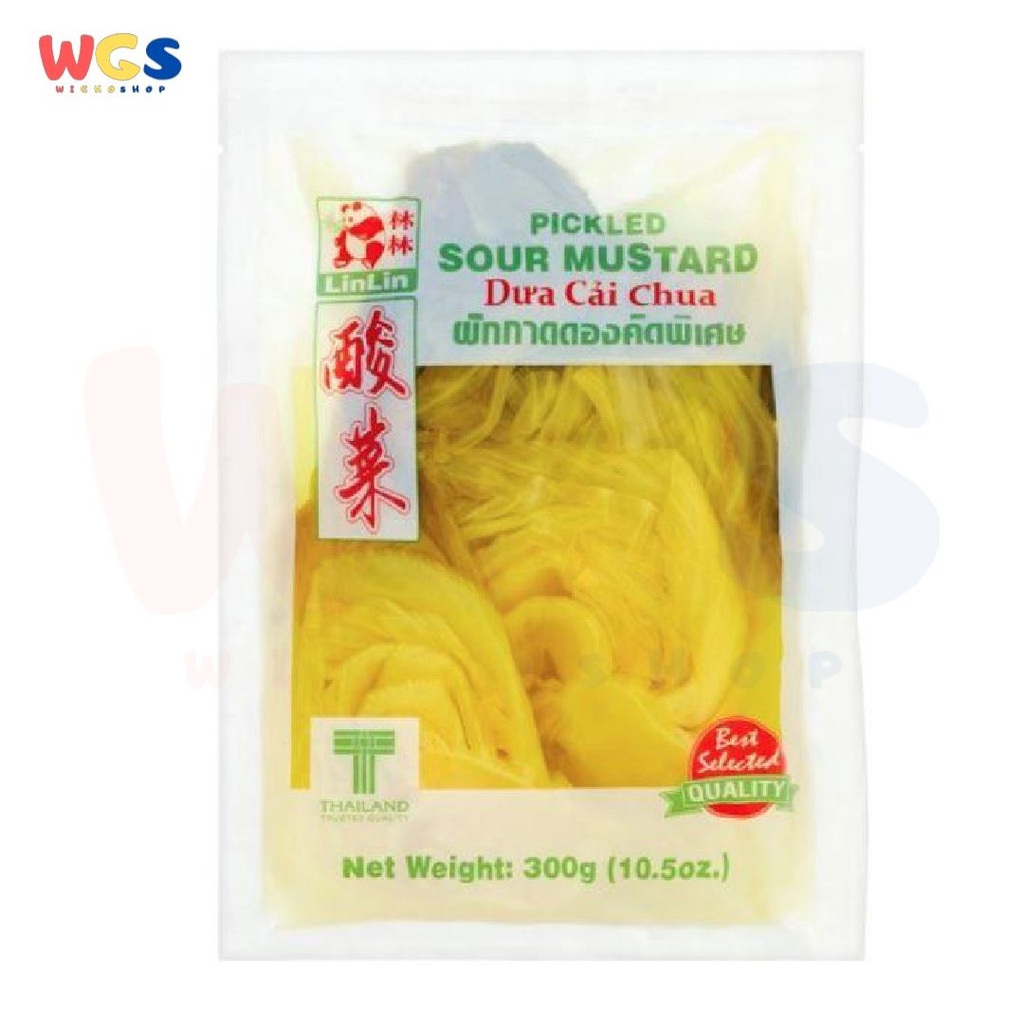 LinLin Pickled Sour Mustard Dua Cai Chua Gluten Free 300 gr - Acar Sayur Sawi