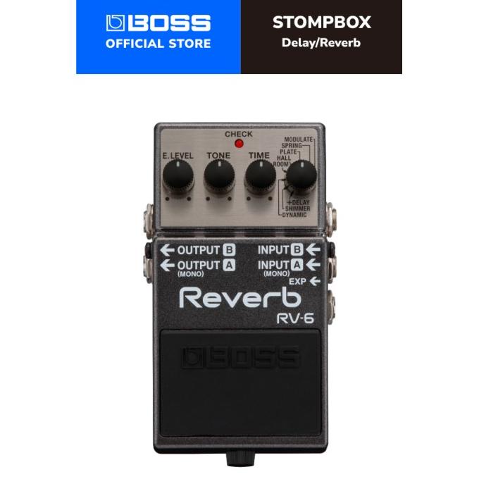 Boss Rv-6 Reverb Pedal Efek Stompbox