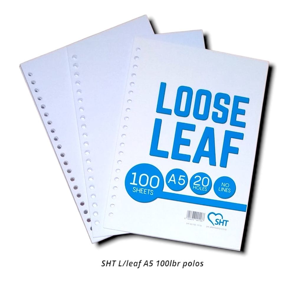 

KERTAS BINDER LOOSE LEAF A5 POLOS TANPA GARIS ISI 100 LBR 70 GSM 20 LUBANG