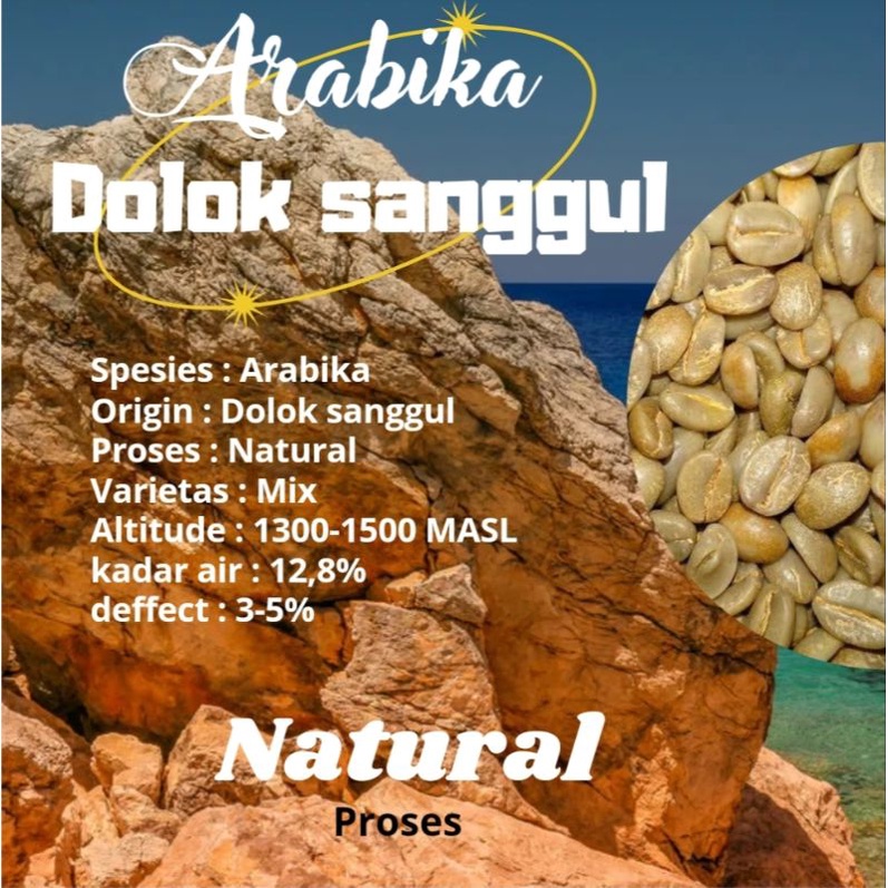 

Green Bean / biji kopi Arabika Dolok sanggul natural proses 1kg