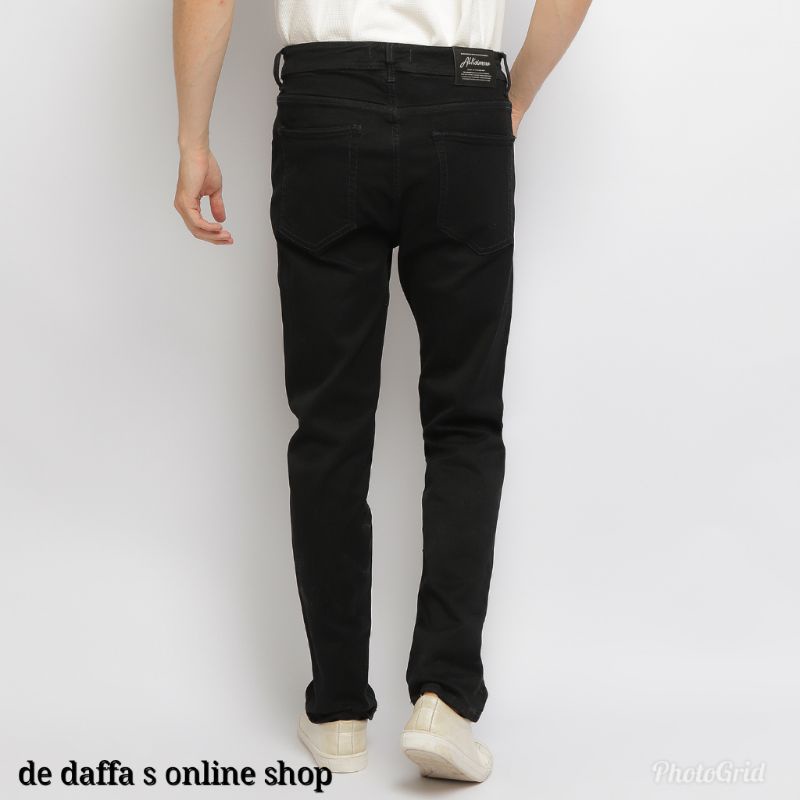 Best Seller - CELANA JEANS PRIA  PREMIUM STRETCH ALTISSIMO BASIC HITAM SLIM FIT