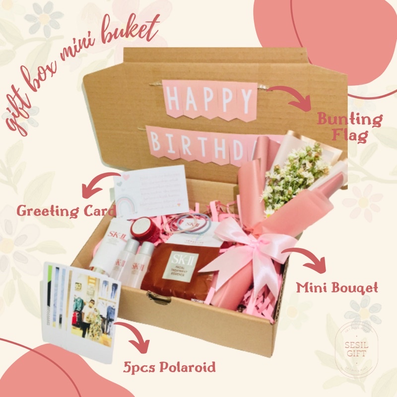 

BOX+MINI BUKET❗️[isi gift box digambar hanya contoh]❗️