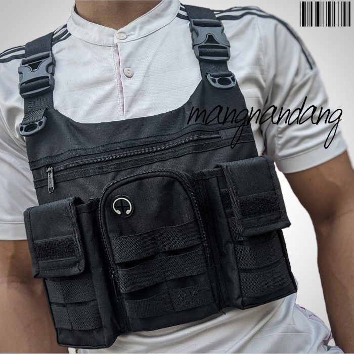 Bergaransi Tas dada pria wanita rompi sepeda chest bag ori eX premium