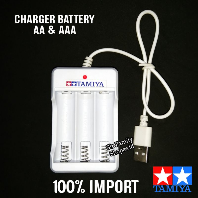 Jual Tamiya Charger Battery 3 Slot Usb Siap Pakai _ 100% Import