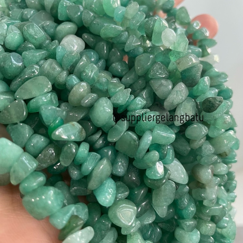 kerikil Batu mix GIOK HIJAU TUA 1cm bahan gelang kalung green pecah