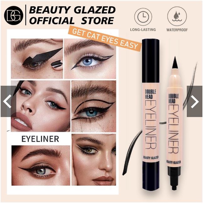 (READY &amp; ORI) Beauty Glazed 2 In 1 Double Head Eyeliner Black B119 B 119