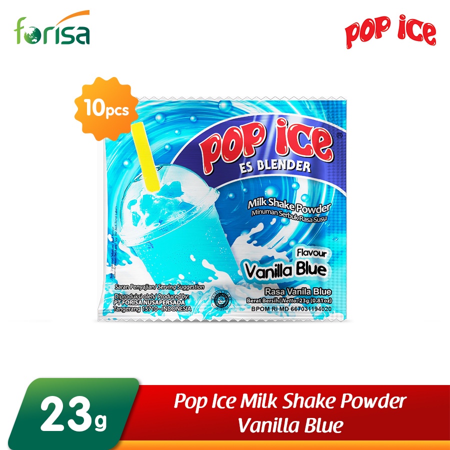 

Pop Ice Milk Shake Powder Vanilla Blue Renceng - 10x23 gr