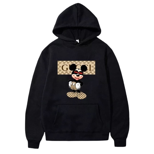 Sjf- {mickey mouse}&gt; Hoodie Sweater Cream Pria Guchi Mickey Mouse Terbaru - Sweater Pria Wanita Mickey Mouse