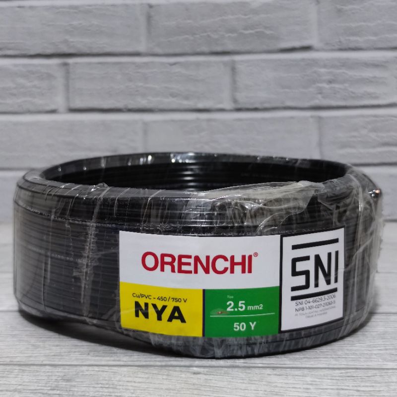 ORENCHI KABEL NYA 2.5mm TEMBAGA MURNI FULL SNI 1ROLL 50 YARD