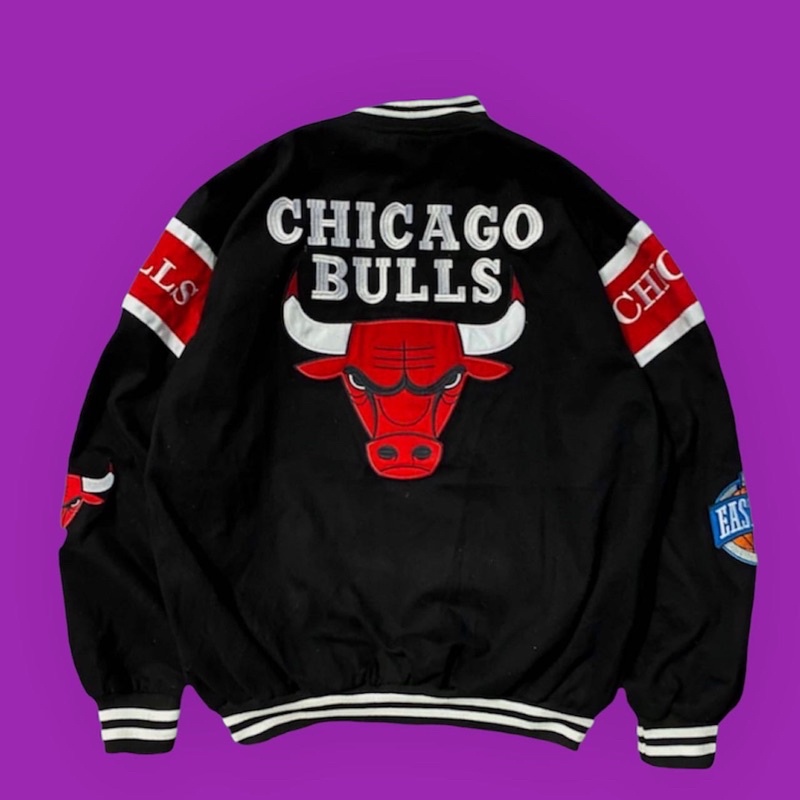 jaket varsity jeff hamilton jh design nba chicago bulls limited edition vintage original