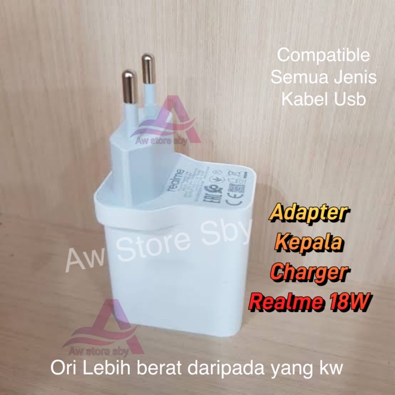 Adaptor Kepala Charger Original Realme 18W Fast Charging Realme 7i/ 8i/ C17/C25/C30/C31/C35/ Narzo 20/ 30A/50A