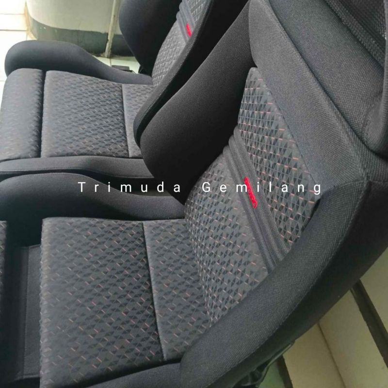 Bahan Jok Mobil Hitam Bertekstur Merah Original Honda Brio,Cocok jga untuk jazz atau mobil lainnya